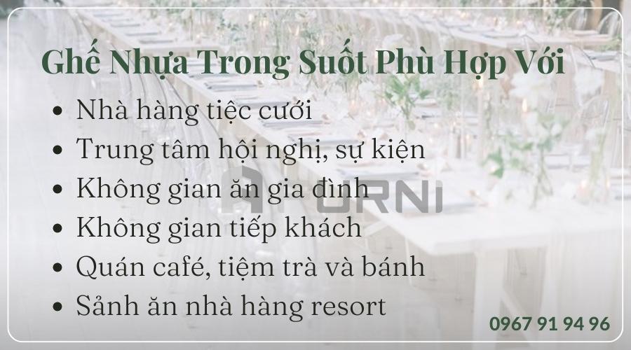 Ghế trong suốt đẹp có tính ứng dụng cao phù hợp với nhiều không gian