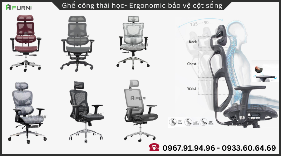 Ghế công thái học – ergonomic cao cấp dành cho làm việc văn phòng