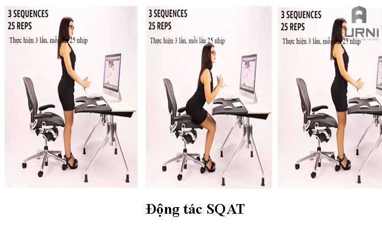 Động tác SQUAT được nhân viên văn phòng nữ ưa chuộng hiện nay